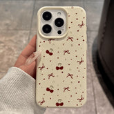 Cherry Bow Leather iPhone Case